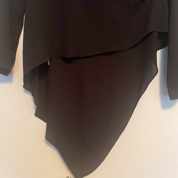 BCBGMaxAzria Asymmetrical Hem Open Back Blouse - Picture 2 of 6